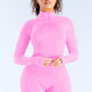 Quick-Dry Yoga Top with Half-Zip Stand Collar