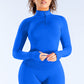 Quick-Dry Yoga Top with Half-Zip Stand Collar