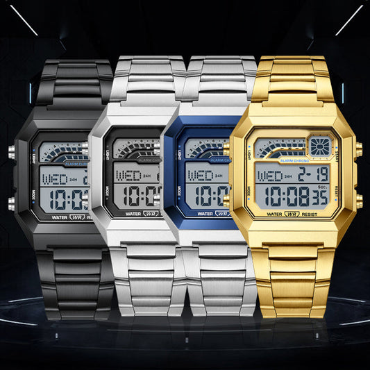 🔥Limited-time offer-Unisex-Digitaluhr mit quadratischem Display und Leuchtanzeige