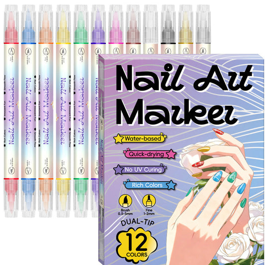 💅 No UV Lamp, No Smudges – Dual-Tip Nail Art Pens for Easy DIY. 50% Off. UK Stock