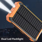 🔥10000mAh Portable Solar Power Bank, Solar Powered Charger with Dual LED Flashlights, Power Bank for Travel, Camping⚡