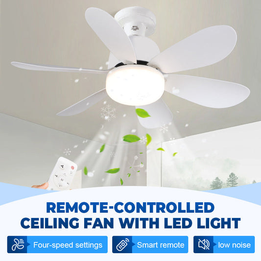 🌬️🌞New Arrival Hot Sale - 50% OFF!🛋️2-in-1 Remote-Controlled Ceiling Fan with LED Light