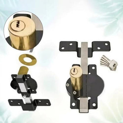 Heavy-Duty Long Throw Gate Lock – Dual-Sided Key, 5 Keys Included