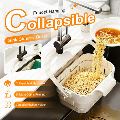 🥳2026 HOT SALE🥳💞50K+ SOLD!🍅🚰 50% OFF! Collapsible Faucet Sink Strainer – Flip‑open bottom, empty scraps hands‑free. Folds flat, hangs on tap. Kitchen cleanup made simple! 🧼✨
