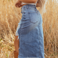 ⏳Time-Limited Special⏰Women's High-Waist Ripped Denim Midi Skirt – Asymmetrical Hem, Distressed Details & Flattering Fit 👖✨
