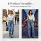 💐49% OFF ! Women‘s Floral Print Straight-Leg Jeans – Mother's Day Pre-sale 📦💖【Limited Offer】
