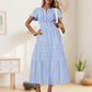 💕HOT SALE 60% OFF💕Women's Boho Chic Smocked Waist Maxi Dress