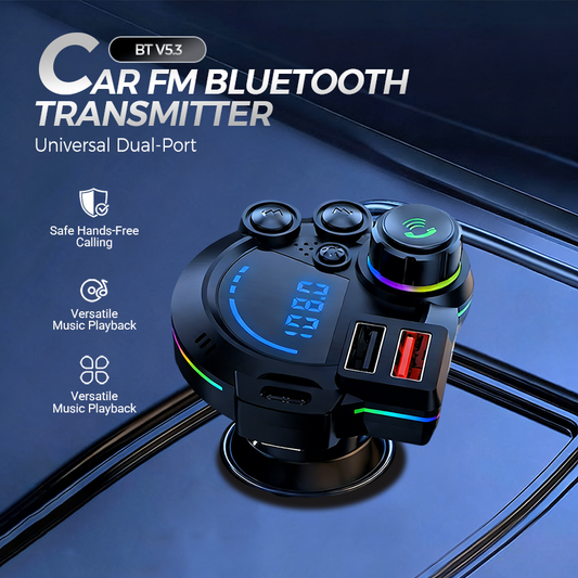 📻 🚗 Universal Dual-Port Car FM Bluetooth Transmitter – Wireless Music, Hands-Free Calling & Dual USB Charger
