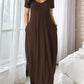 📢📢50% OFF !! ⏰Women's Round Neck Short Sleeve Casual Soft Fabric Long Dress