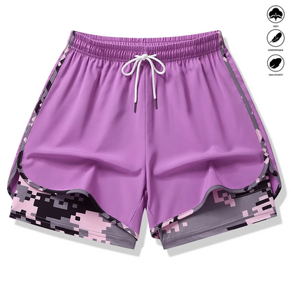 ✨Last Day Special Price £9.99!!💥Women's Casual Athletic Shorts with Built-in Liner