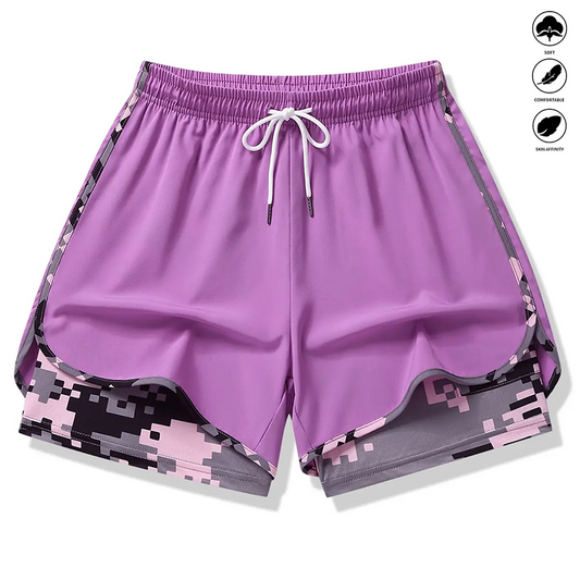 ✨Last Day Special Price £9.99!!💥Women's Casual Athletic Shorts with Built-in Liner