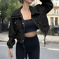 Women's Casual Lightweight Cropped Jacket