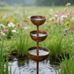 3-Tier Rustic Metal Bird Feeder & Drinker Stake
