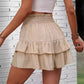🔥💐LAST DAY SALE 50%OFF💃Solid Color Stretch Waist Layered Short Skirt
