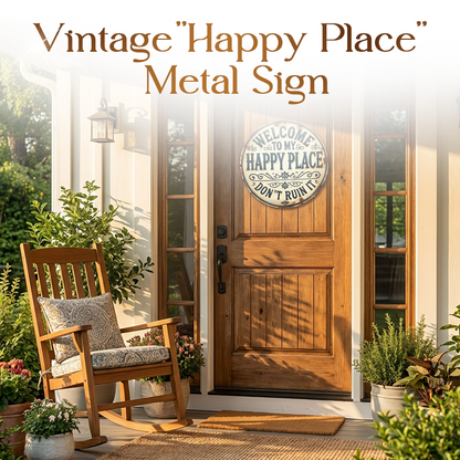 🔥Hot Sale🔥 Vintage "Happy Place" Metal Sign
