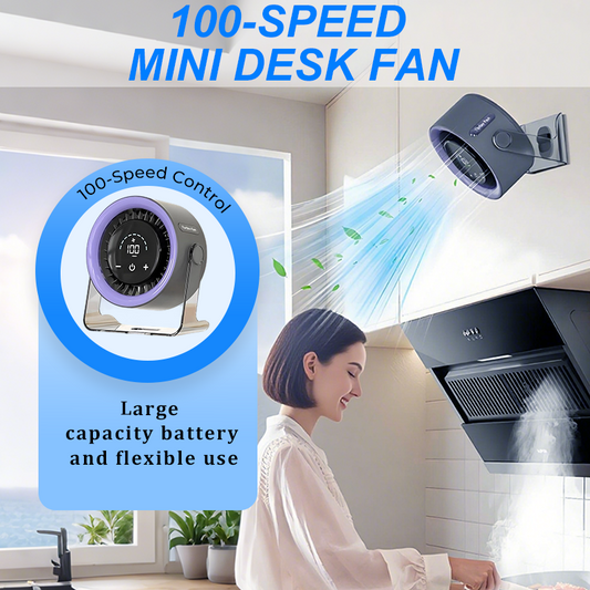🏆2026 Desk Fan – USB Rechargeable with LED Display 📊 | 100 Speeds, 120° Tilt & Full Oscillation ↔️ | Ultra-Quiet for Bedroom 😴, Office 🖥️ & Camping 🏕️ | Up to 24H Battery ⚡ | UK Designed 💡🇬🇧
