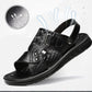 Dual-use Hollow Breathable Men’s Cowhide Sandals