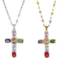 ⏳Time-Limited Special⏰Colorful Rhinestone Cross Pendant Necklaces