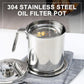 🏆Household 304 Stainless Steel Filter Large Capacity Oil Filter Pot Oil Storage Tank