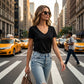 🌸Breathable Soft Comfort🌿Women's Casual V-Neck Short Sleeve T-Shirt✨