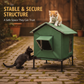 ⏰🔥LIMITED TIME 50% OFF! 🐾 Waterproof Outdoor Cat House – Thermal Aluminium Lining, Elevated 12cm, Foldable, Weatherproof – Warm & Dry Shelter for Feral or Outdoor Cats (M/L, Black/Dark Grey/Dark Green)