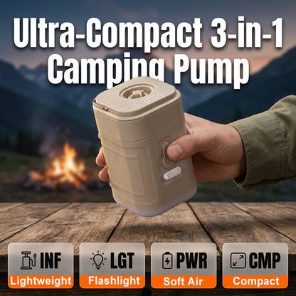 3-in-1 Portable Electric Air Pump with Flashlight