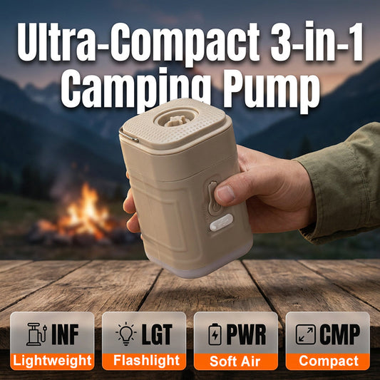 3-in-1 Portable Electric Air Pump with Flashlight