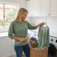 Women's Round Neck Smocked Cuff Dolman Sleeve Top