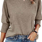 Women's Round Neck Smocked Cuff Dolman Sleeve Top