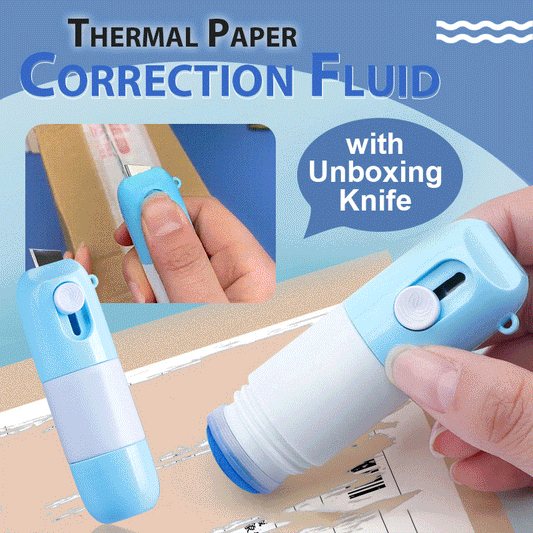 🏆LAST DAY SALE: ￡7.99!!⚡BUY 1 GET 1 FREE⚡Thermal Paper Correction Fluid with Unboxing Knife