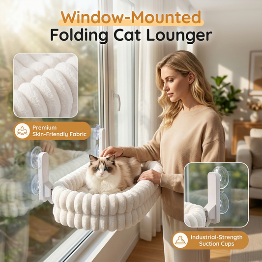 🐱 LIMITED-TIME 50% OFF! 🪟 Foldable Cat Window Hammock with Suction Cups – Space-saving, Cozy, Secure ✨