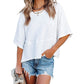 ☀️2026 HOT SALE 40% OFF💃🌸Women's Solid Color Splicing Loose Five Points Flare Sleeve T-Shirt