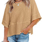 ☀️2026 HOT SALE 49% OFF💃🌸Women's Solid Color Splicing Loose Five Points Flare Sleeve T-Shirt