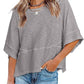 ☀️2026 HOT SALE 40% OFF💃🌸Women's Solid Color Splicing Loose Five Points Flare Sleeve T-Shirt