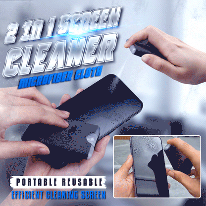 🔥Limited-time Buy 1 Get 1 Free offer🔥Portable Reusable 2 in 1 Screen Cleaner & Microfiber Cloth