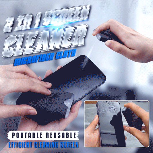 🔥Limited-time Buy 1 Get 1 Free offer🔥Portable Reusable 2 in 1 Screen Cleaner & Microfiber Cloth