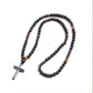 Modern Beaded Cross Pendant Necklace for Men