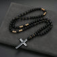 Modern Beaded Cross Pendant Necklace for Men