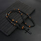 Modern Beaded Cross Pendant Necklace for Men