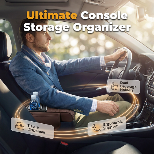 🚗🔥 Sold 10000+ ✅ Multifunctional Car Console Storage Box & Armrest 📦