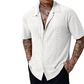 Men's Hollow-Out Short Sleeve Button Shirt