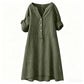 Women's Casual V-Neck Button Down Tunic Dress