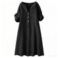 Women's Casual V-Neck Button Down Tunic Dress