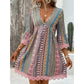 🔥2026 Hot Sale 56% OFF✨⚡ 50K+ SOLD! 🎁 Taster Pack Women's Bohemian Print V-Neck Mini Dress