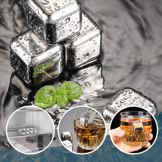 🧊Buy 2 Get 2 Free Special Price:£9.99🎁Stainless Steel Ice Cubes – Food Grade 304 Steel, Fast Cooling, Reusable, Gift Box Included. Great for Home Bar, Party or Father’s Day Gift! 🍸🎉💪