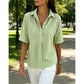 👕 LIMITED-TIME 50% OFF! ✨ Women's Striped Short-Sleeve Shirt – Relaxed Fit, V Neck, 9 Colors 🍂