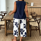 🌸 40% OFF! ✨ Women's Asymmetrical Top & Floral Print Capri Pants Set – Versatile, Vibrant, Comfortable 🌺