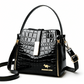 👜 Limited-time 50% off! Shiny crocodile-print handbag with gold hardware 💼