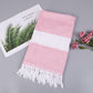 Cotton Blend Striped Tassel Beach Towel