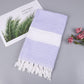 Cotton Blend Striped Tassel Beach Towel